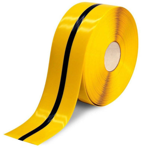 Mighty Line two color Floor Tape - 4" Yellow with Black center