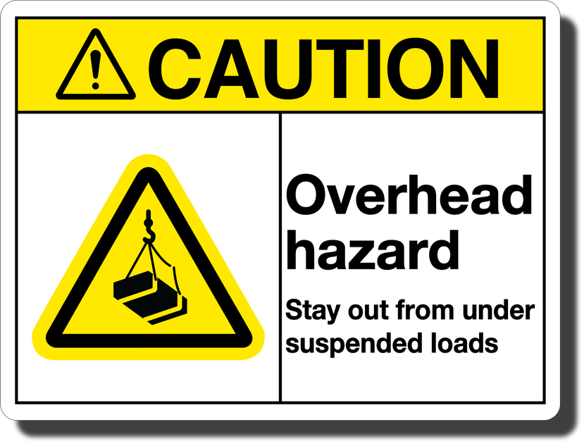 OSHA Safety Sign – Overhead Hazard With Arrow, 10x14 Inch Rigid Plastic For Indoor/Outdoor