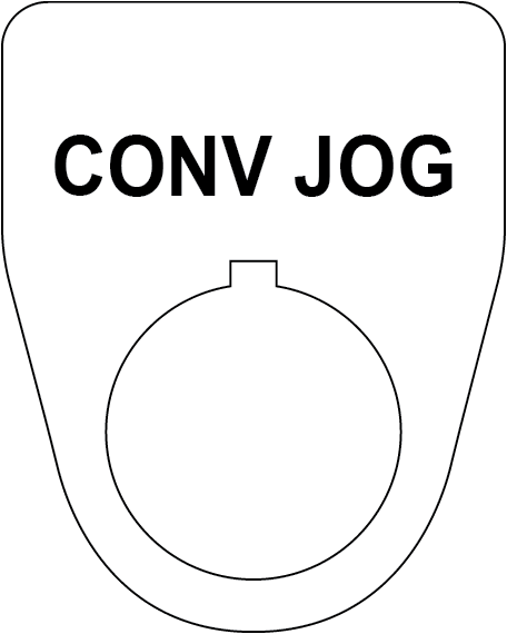 Conveyor Jog Legend Plate for control panel - white 22 mm