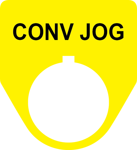 Conveyor Jog Legend Plate for control panel - yellow 30 mm