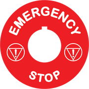 Emergency Stop Button ID Plate - red Round