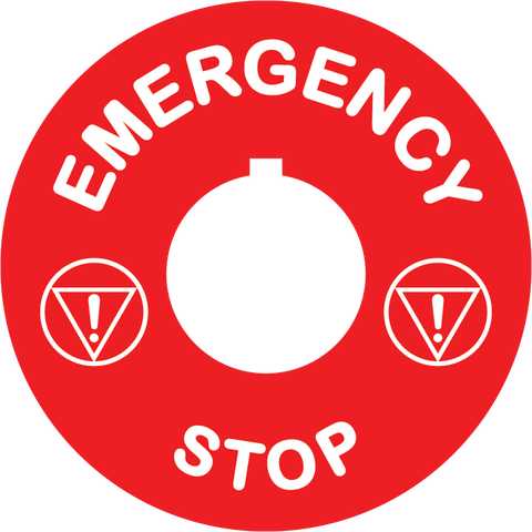 Emergency Stop Button ID Plate - red Round