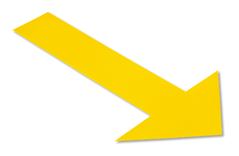 Mighty Line Floor Arrow Shape - yellow