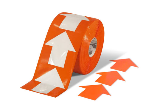 Orange Floor Arrow Tape on a roll