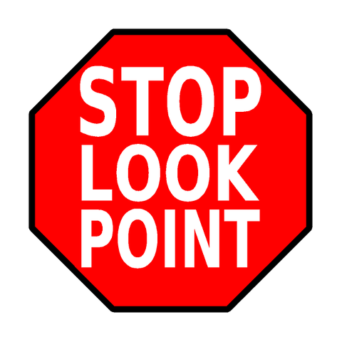 Stop Look Point Floor Stop Sign