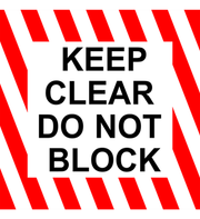 Floor Sign - Keep Clear Do Not Block red and white safety stripe sign