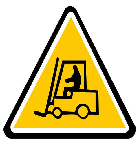 Floor Sign with Tow Motor graphic- Caution triangle sign
