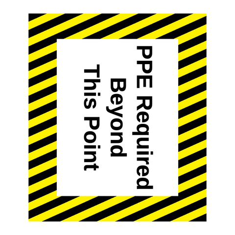Custom Floor Sign with Hazard Stripes