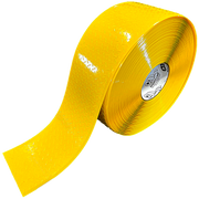 100ft roll of Mighty Line MghtyTAC floor tape. 4" Yellow tape unrolled to show texture