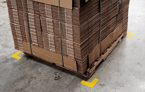 Floor Marking Corners on warehouse floor