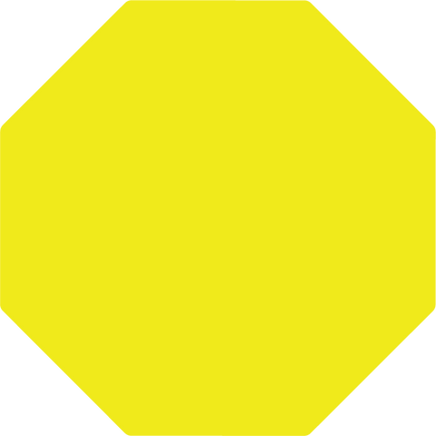 Custom octagon floor sign template - yellow