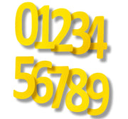 0 Thru 9 Yellow Floor marking numbers