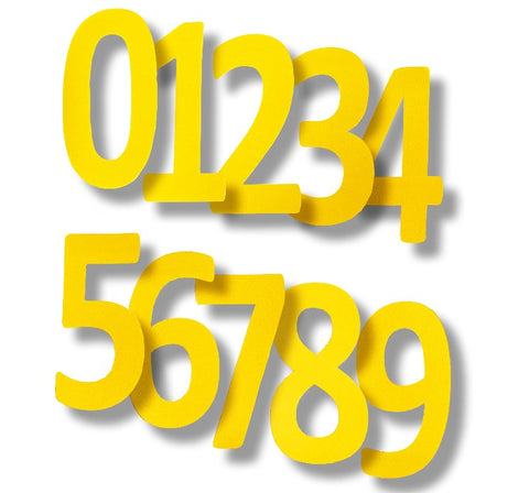 0 Thru 9 Yellow Floor marking numbers