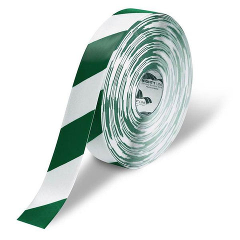 Mighty Line Green and White Floor Tape - 2" wide x 100ft roll
