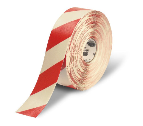 Red and white Mighty Line Floor Tape - 3" wide x 100ft roll