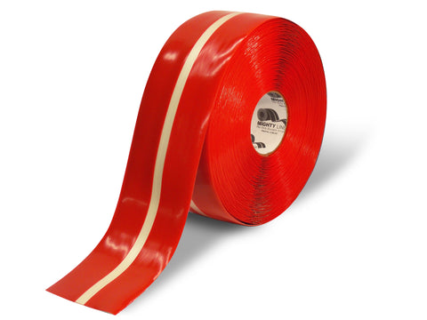 Glow in the dark Floor Tape - Mighty Line Red with glow in the dark center 4" Wide