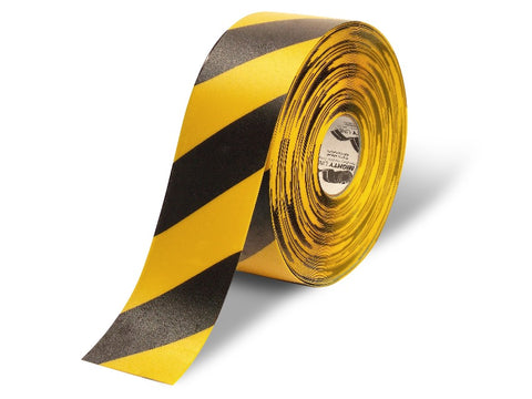 Mighty Line Floor Tape Black and Yellow 4" wide x 100ft roll