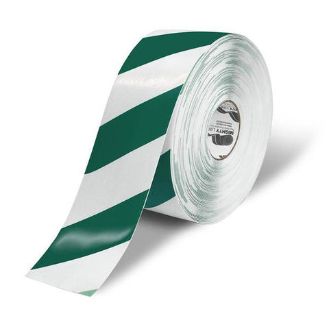 Mighty Line Floor Tape Green and White 4" wide x 100ft roll