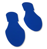 Blue Floor Footprints with adhesive to mark pedestrian walking areas in warehouse