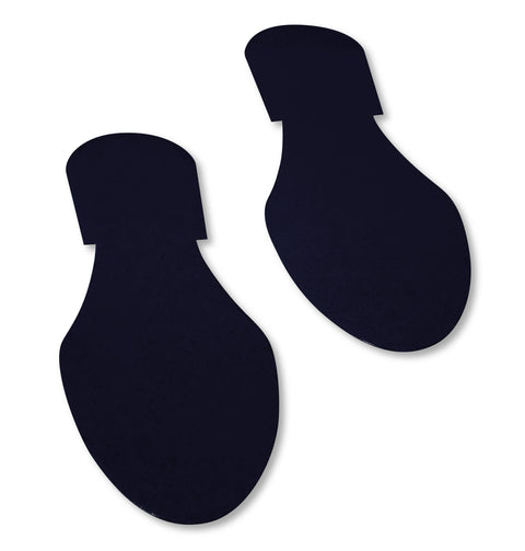 Black Floor Footprints with adhesive to mark pedestrian walking areas in warehouse