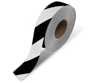 White and black diagonal floor tape - 2" Roll 100 ft Long