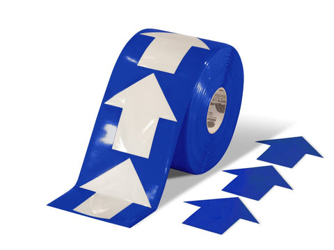 Blue Floor Arrow Tape on a roll