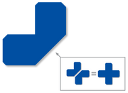 Mighty Line Half Angle blue floor marking with two combined to make a pallet marking T