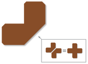 Mighty Line Half Angle brown floor marking with two combined to make a pallet marking T