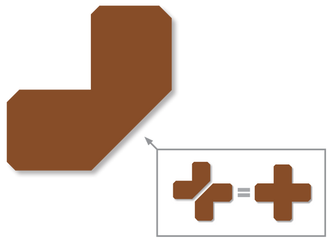 Mighty Line Half Angle brown floor marking with two combined to make a pallet marking T