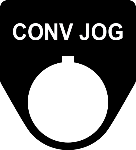 Conveyor Jog Legend Plate for control panel - black 30 mm