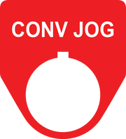 Conveyor Jog Legend Plate for control panel - red 30 mm