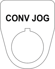 Conveyor Jog Legend Plate for control panel - white 22 mm