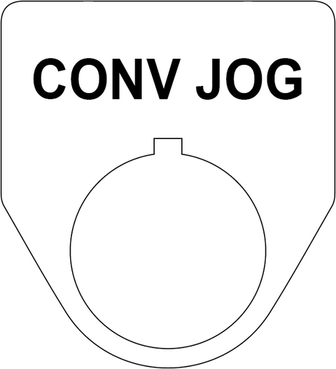 Conveyor Jog Legend Plate for control panel - white 30 mm