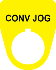 Conveyor Jog Legend Plate for control panel - yellow 22 mm