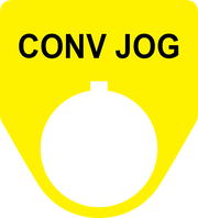 Conveyor Jog Legend Plate for control panel - yellow 30 mm