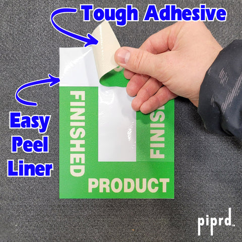 Custom Floor angle with adhesive, easy peel liner and tough plastic