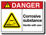 Danger Corrosive Substance Aluminum Sign