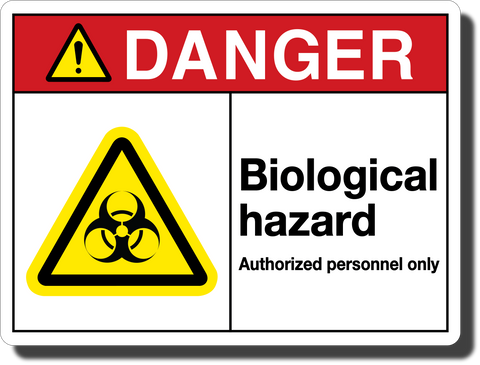 Danger Biological Hazard Aluminum Sign