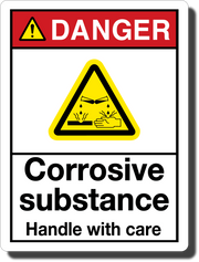 Danger Corrosive Substance Aluminum Sign