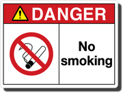 Danger No Smoking Aluminum Sign