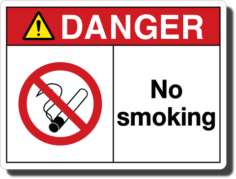Danger No Smoking Aluminum Sign