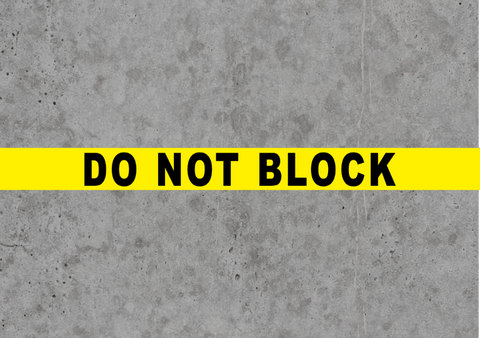 Do not block floor tape on warehouse concrete floor