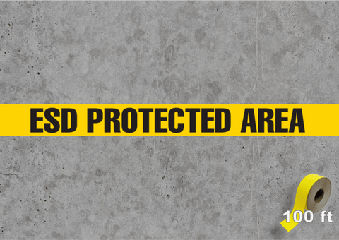 Concrete Floor Tape with ESD Protected Area Message