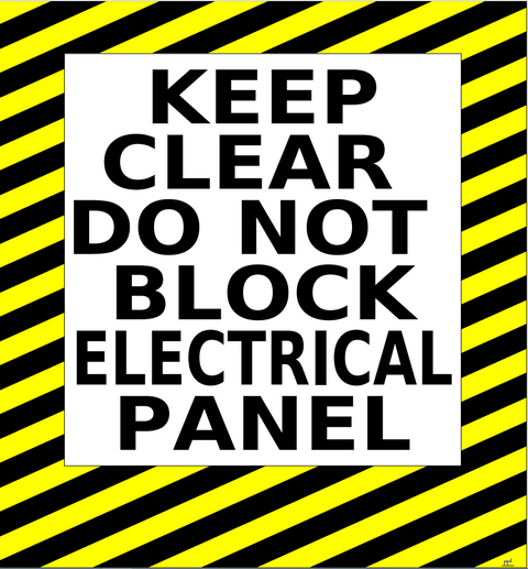 Large Keep Clear Electrical Panel Floor Sign Do Not Block