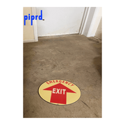 Emergency Exit Floor Sign with arrow pointing to emergency exit door