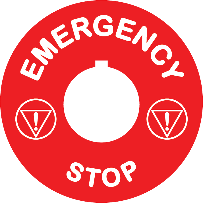 Emergency Stop Round Button Legend Plate – Pristine Products