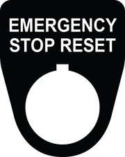 Emergency Stop Reset Button Legend Plate