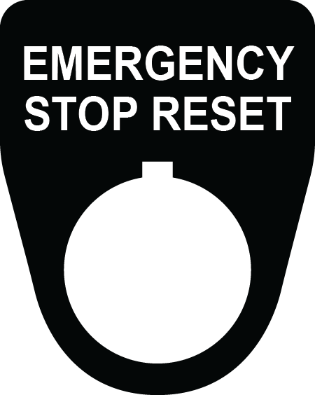 Emergency Stop Reset Button Legend Plate