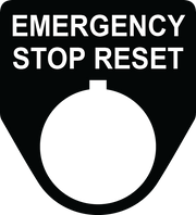 Emergency Stop Reset Button Legend Plate