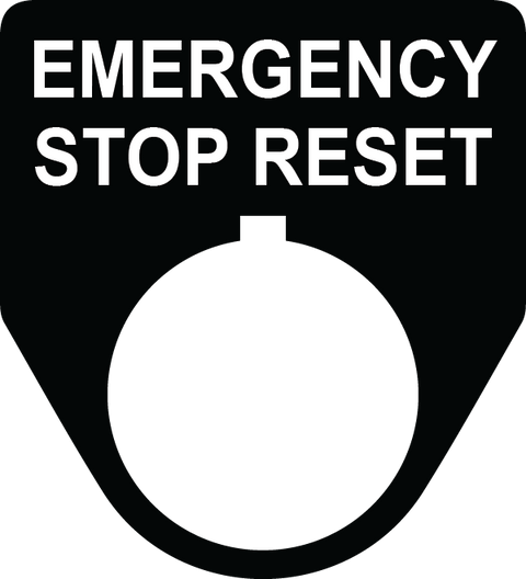 Emergency Stop Reset Button Legend Plate